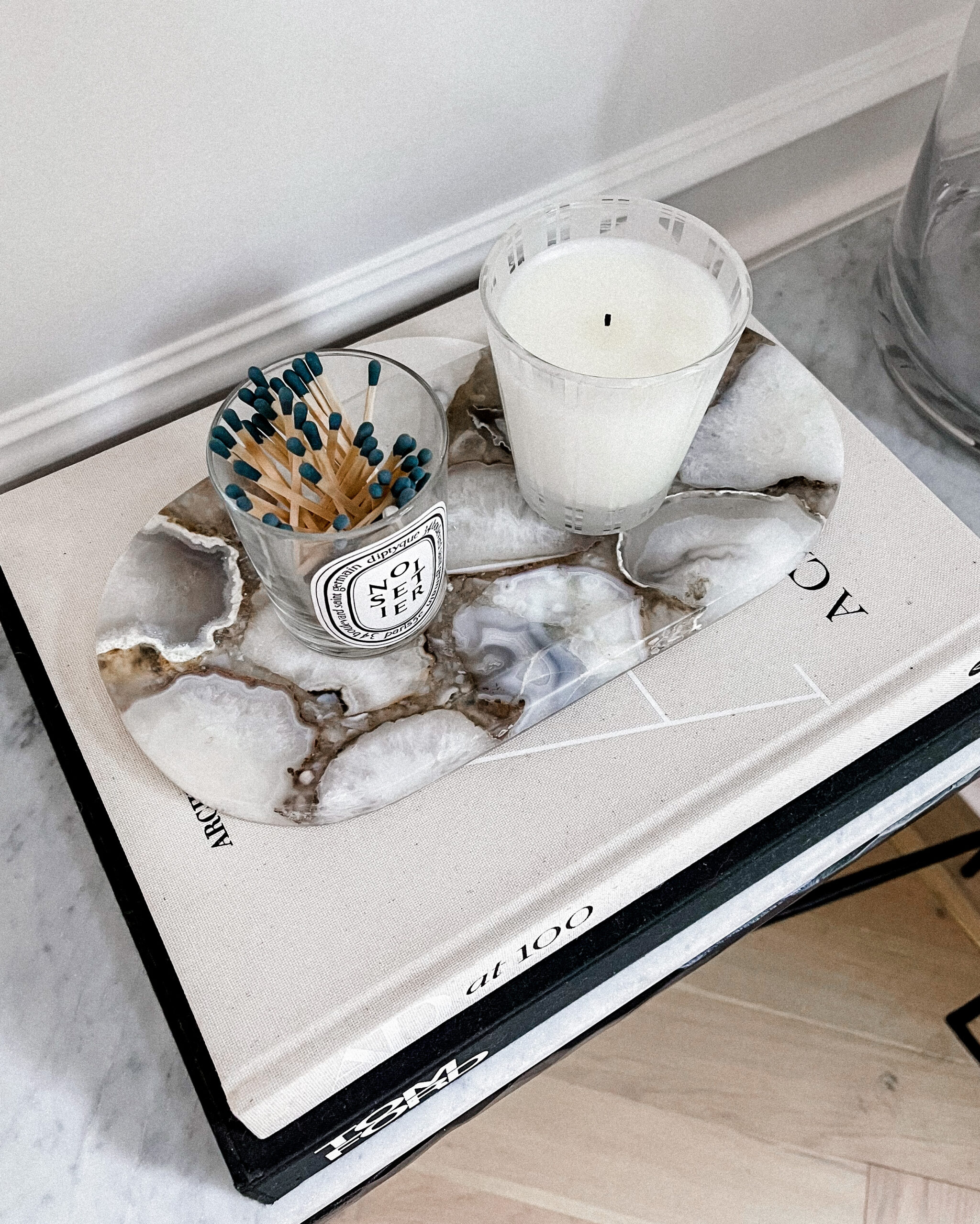 Fashion Jackson Coffee Table Books Diptyque Candle Marble Entry Table