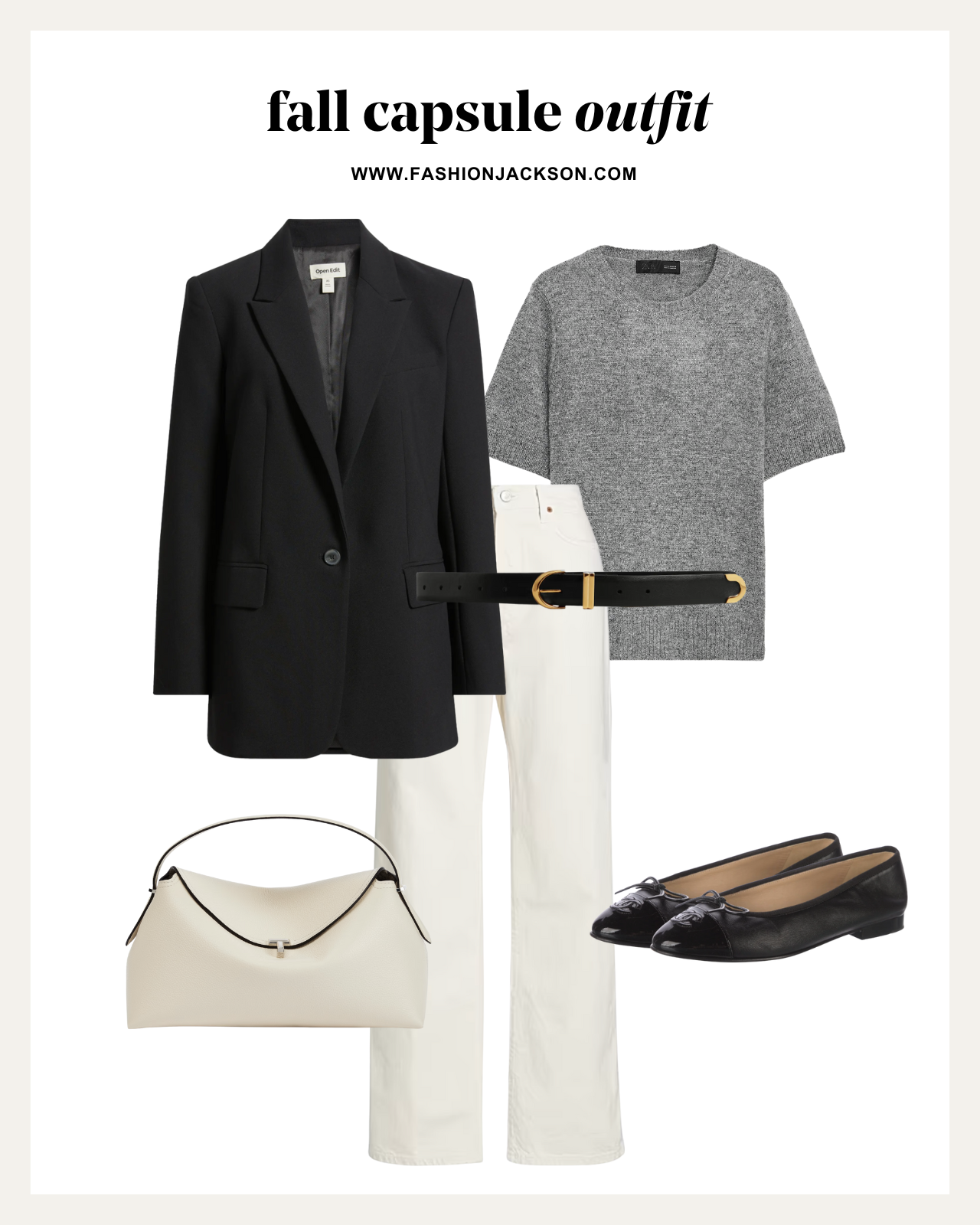 fall capsule wardrobe black boyfriend blazer outfit