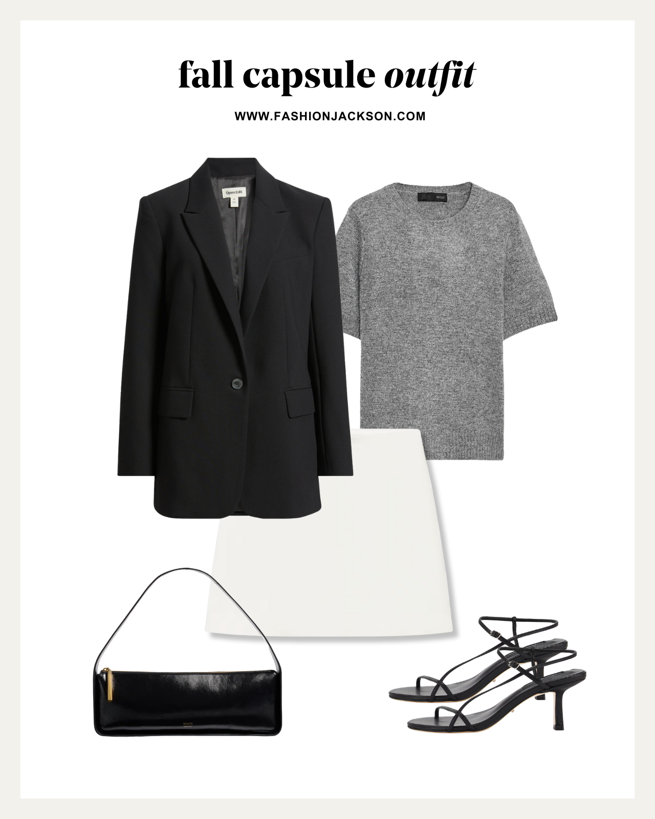 fall capsule wardrobe black boyfriend blazer outfit