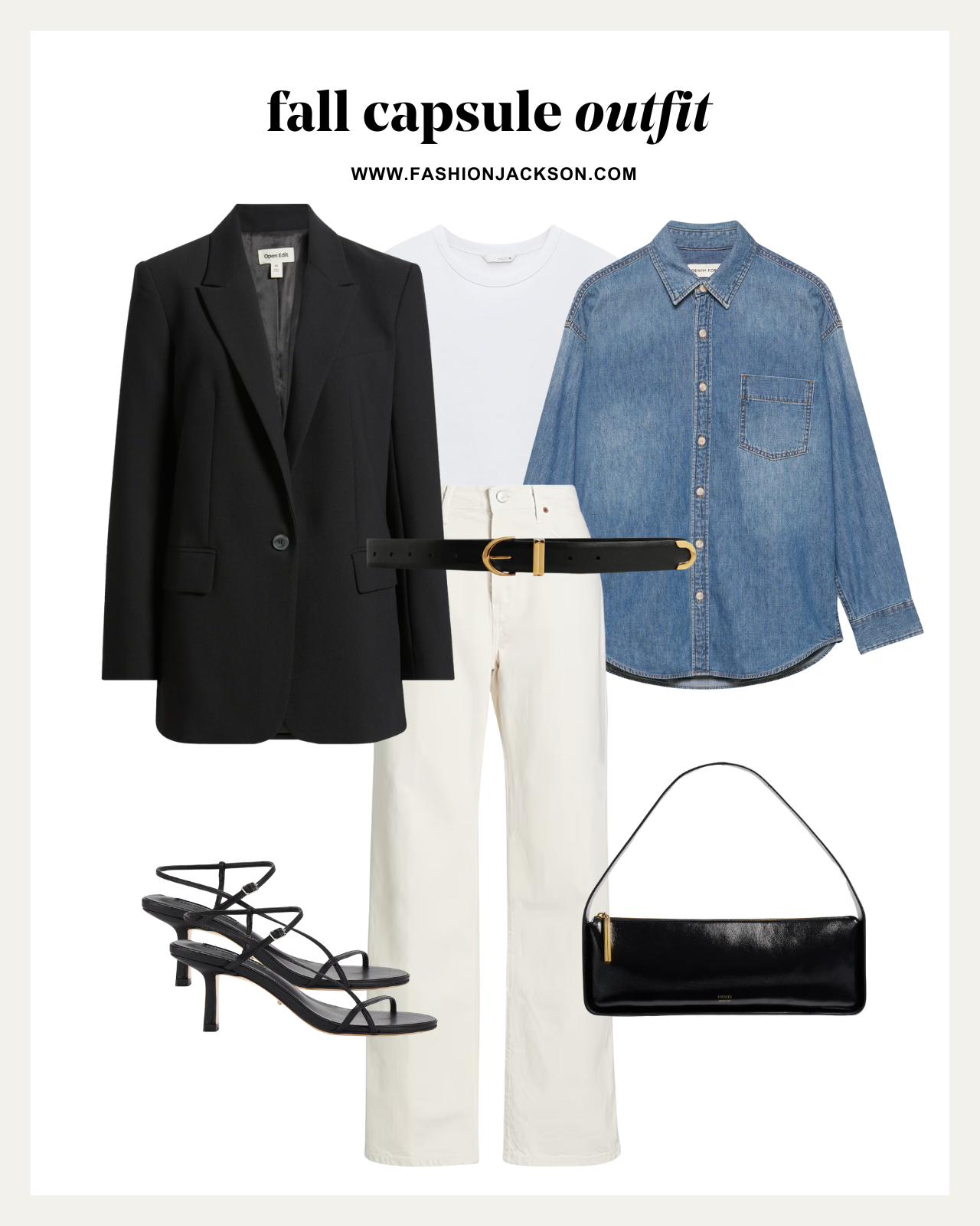 fall capsule wardrobe black boyfriend blazer outfit