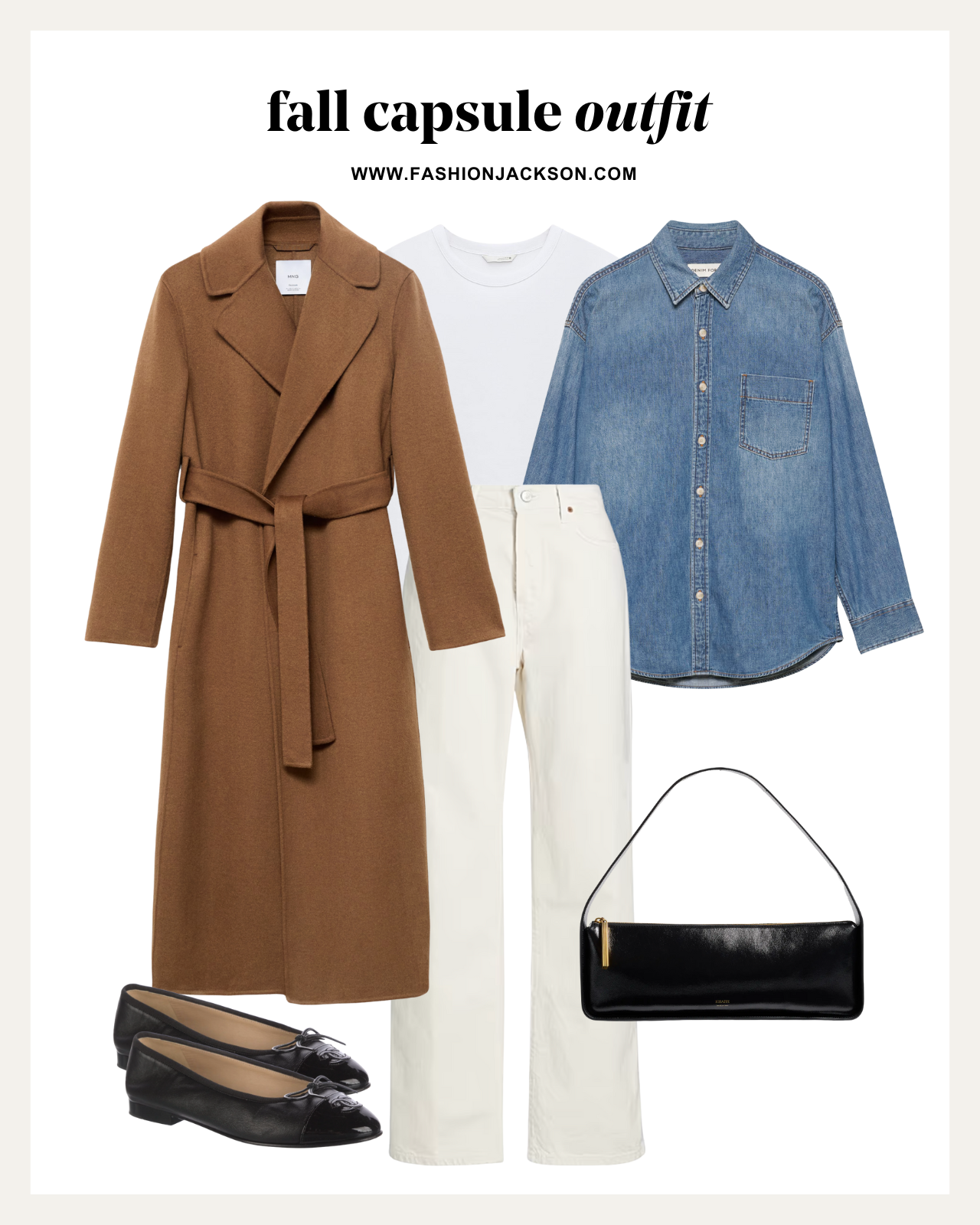 fall capsule wardrobe brown wrap coat outfit