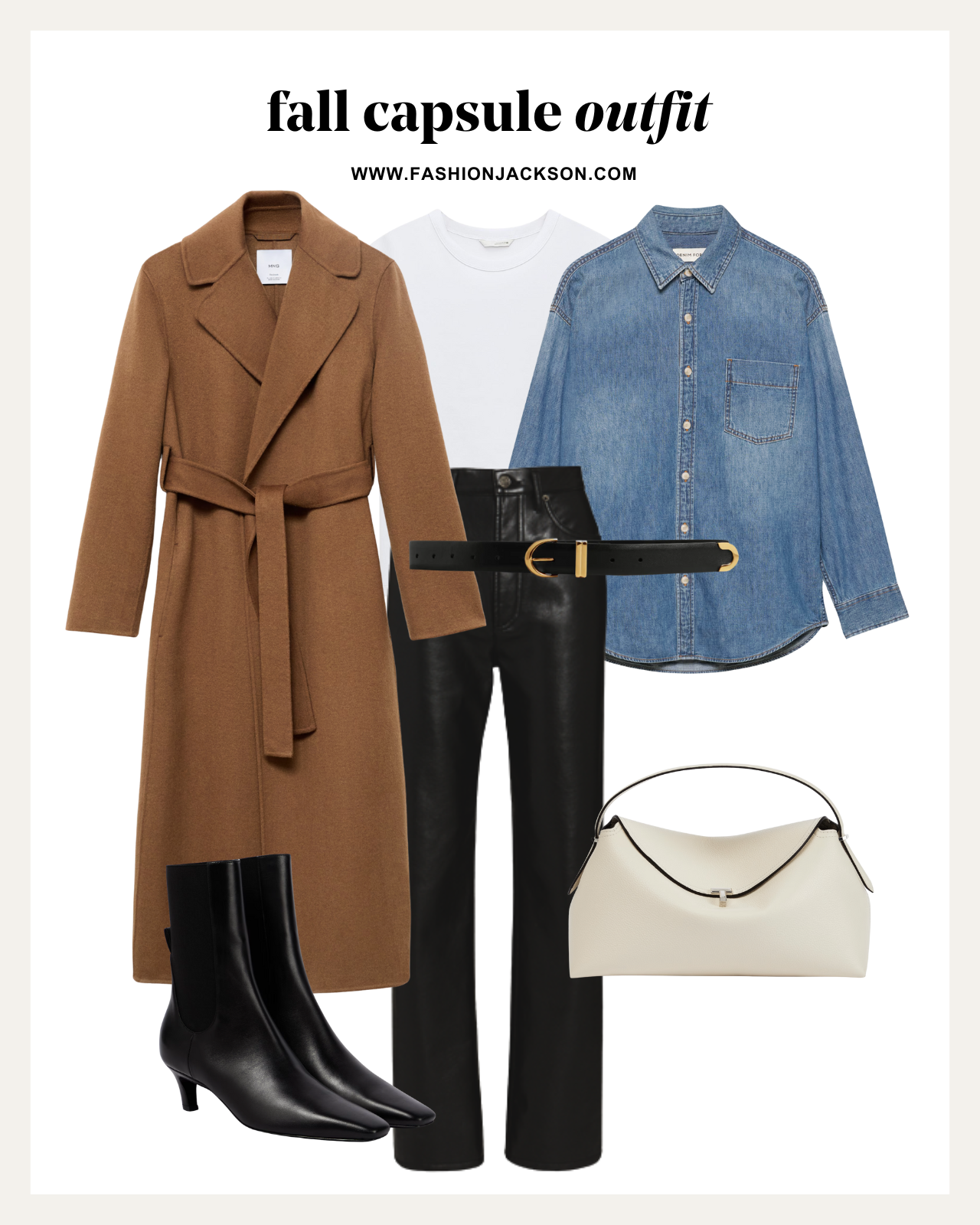 fall capsule wardrobe brown wrap coat outfit
