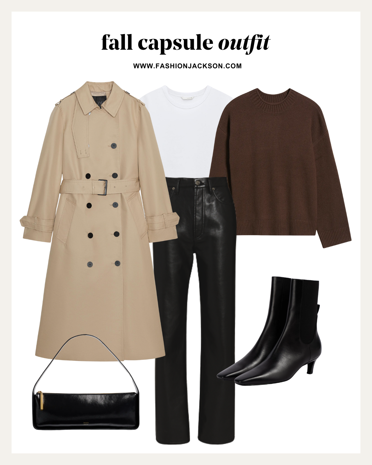 fall capsule wardrobe long trench coat outfit
