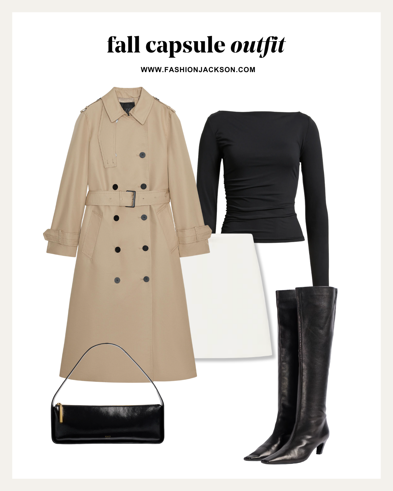 fall capsule wardrobe long trench coat outfit