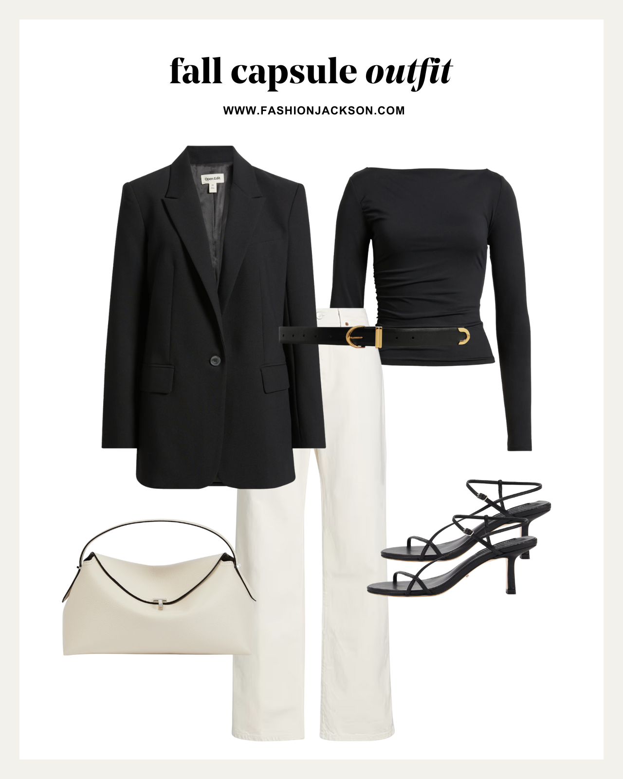 fall capsule wardrobe black boyfriend blazer outfit